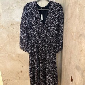 NWT Madewell Tie Waist Midi Dress